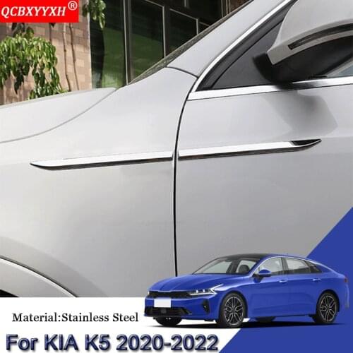 4pcs/set Car Styling Car Side Leaf Plate Decoration Sequins Leaf Board Side Label Stickers Auto Accessories For KIA K5 2020-2022