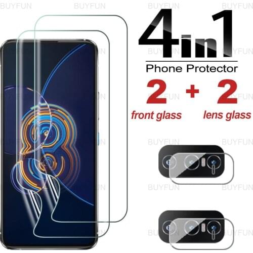 4in1 For Asus Zenfone 8 Flip 6.67 inch Front hydrogel film for asus zenfone 8 filp zs672ks Anti-fingerprint soft film Lens glass