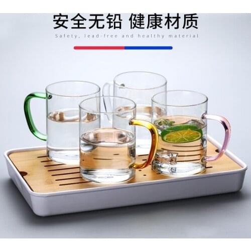 400ml/Glass transparent heat-resistant suit large capacity tea cup drinking cup household living room with milk beer cup
