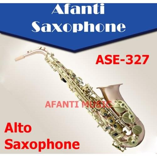 Afanti Music Eb phosphor copper body Gold Lacquer Alto Saxophone (ASE-327)
