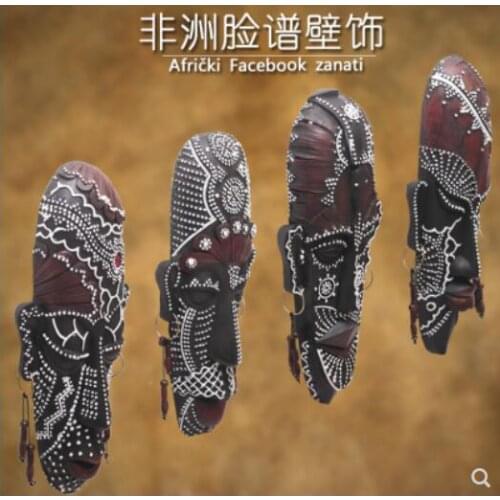 African mask wall wall decorative arts display model room cafe KTV bar decorations mens figure Sculpture statue high-grade dec