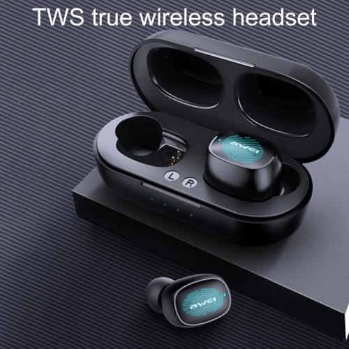 Bluetooth 5.0 True Wireless Earbuds with Charging Box Waterproof Earphone Volume Control Mini TWS Headphone Handsfree for Sports