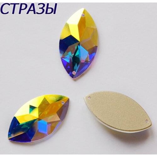 C2103TH Sewing Crystal AB Rhinestones Appliques Flatback Glass Crystals Strass Stones Sew On Round Scrapbook Beads For DIY Dress