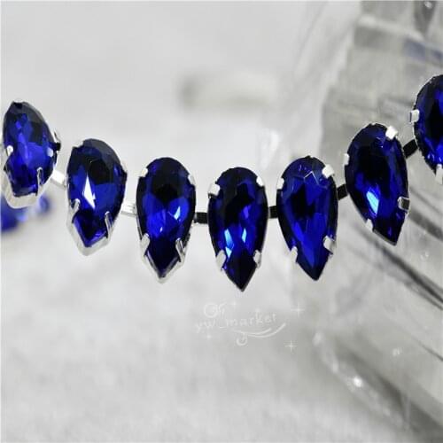 10x14mm teardrop empty silver link chain for necklace handmade chains