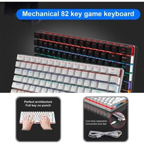 Black/Blue Switch Lightweight High Sensitivity Wired Mechanical Keyboard with Backlight for Office
