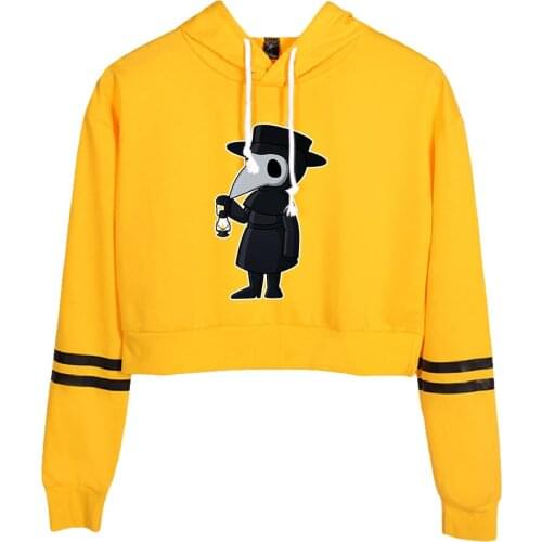 Plague Doctor Spring Fashion Cat Ears Kawai Hoodie Casual Wild Short Hoodie Tops