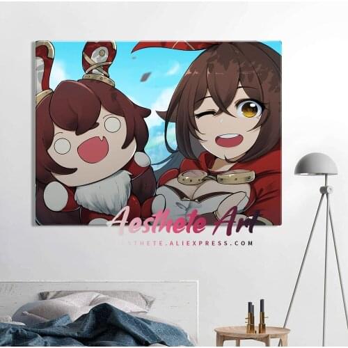 Amber Genshin Impact Decoration Home Decor Canvas Painting Living Room Wall Art Pictures Posters Prints