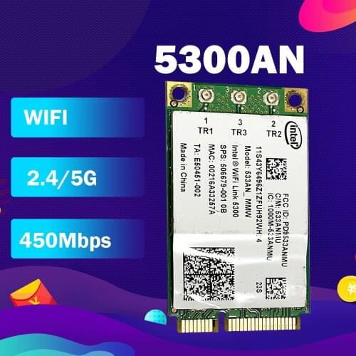 Hot Sale 5300 533AN_MMW 802.11a/b/g/n 450Mbps Mini PCI-E Wireless WiFi Card for intel 5300AGN for Lenovo/ThinkPad