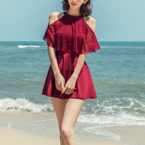 Swimwear women one piece Swimsuit Conservative Retro bikini 2021 woman Swimsuit with Steel Support Chest Pad for Swimming Pool