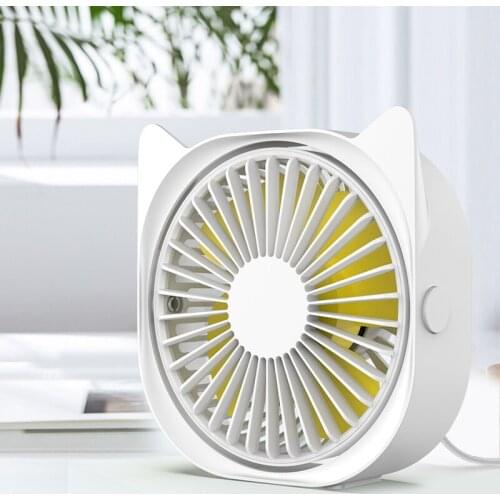 Mini Fan Portable Table Portable Silent 3 Speeds USB Charging Super Mute Cooler for Bedroom Office Fan Student Gift FS03