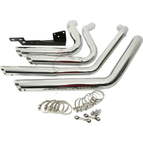 Motorcycle Staggered Short shots Exhaust & Heat Shield For Harley Sportster XL883 1200 2004-2013