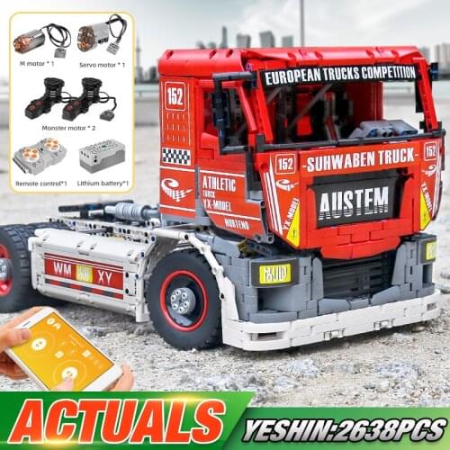 MOULD KING 13152 High-Tech Car Toys The MOC-27036 App Motorized Race Truck MkII Model Building Blocks Bricks Kids Christmas Gift