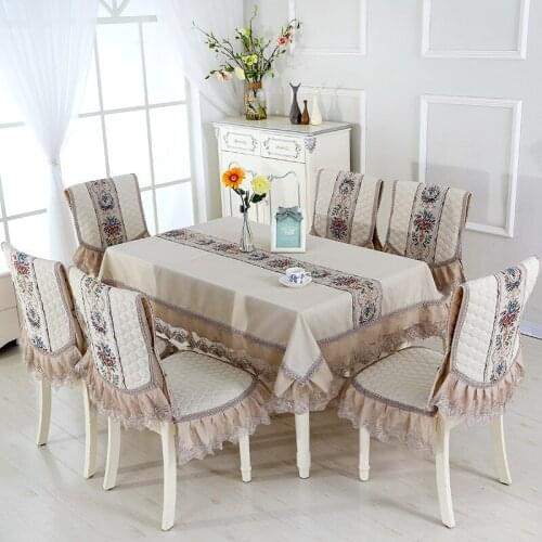 Luxurious linen fabric table and chair set round\square tablecloth Chair cover Backrest cushion banquet Party wedding home Cloth
