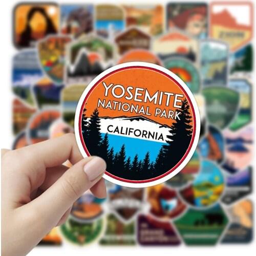 50pcs/pack National Park Zoo Icon Cartoon Stickers for Suitcase Skateboard Laptop Luggage Fridge Phone Car Decal Sticker