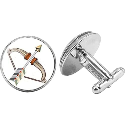 New Jewelry Cufflinks Cupid Arrow Creative Time Glass Convex Mens Cufflinks Gift High-grade French Shirt Sleeve Nails