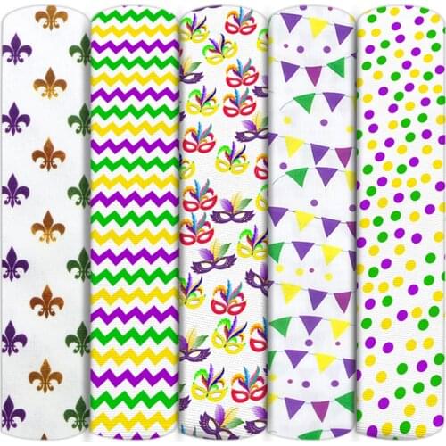 Mardi Gras Festival Patchwork Polyester Cotton Fabric For Tissue Kid Home Textile DIY Sewing Tilda Doll,1Yc13868