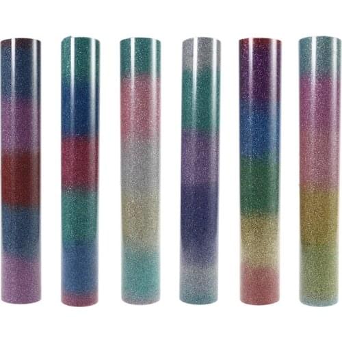 Lettering Film Glitter Rainbow Heat Transfer Vinyl Roll Heat Press Iron DIY Man Women T-Shirts Craft Gifts Home Accessories