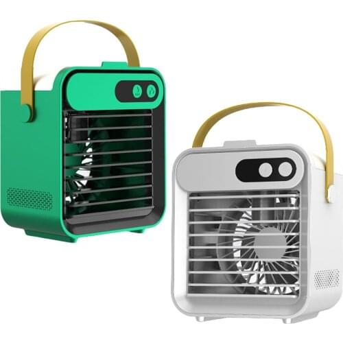 Portable Air Cooler Mini Handle Evaporative Personal USB Rechargeable Air Conditioner 3 Fan Speed Desktop Cooling Fan