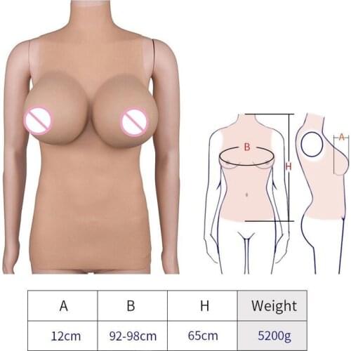 Realistic Silicone Bust Breast Breast Form Suitable for Cross-dressers Shemale and Transgender Role-playing Hot Sale 5200g