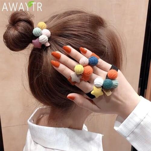 Cute Imitation Water Ball Hair Ring Women Soft Hairballs Elastic Hair Rubber Bands Fashion Headwear Girls Child Hair Accessories