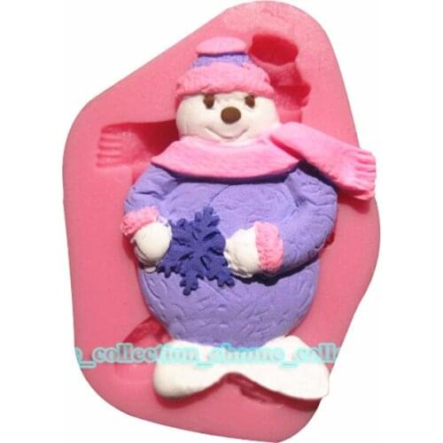 Christmas Silicone Mold Cake Decoration Fondant Cake 3D Snowman Shape Silicone Mould Baking Kitchen Accessories