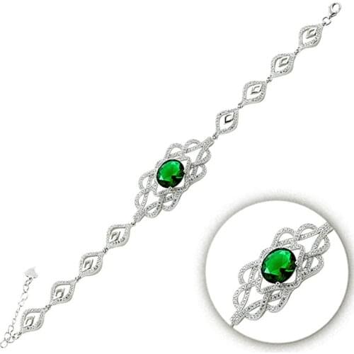 Silver 925 Sterling Zircon Cubic Zirconia Bracelet