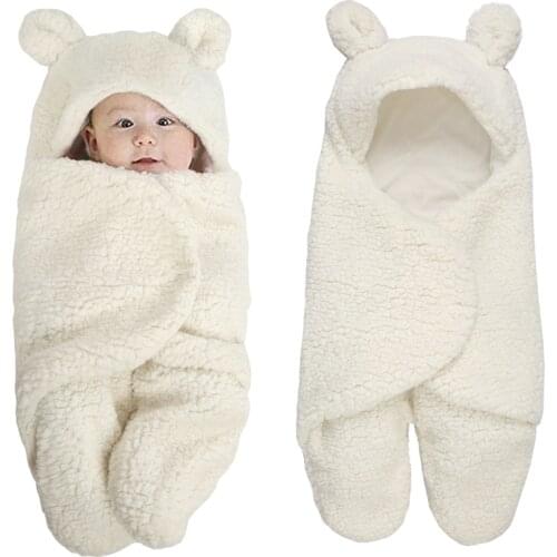 Unisex Baby Sleeping Bag Onepiece Winter Warm and Fluffy Fleece and Cotton Swaddling Clothes Newborn Quilt Blanket Baby Rompers