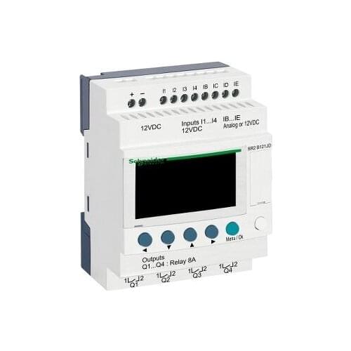 SR2B121JD compact smart relay Zelio Logic - 12 I O - 12 V DC - clock - display
