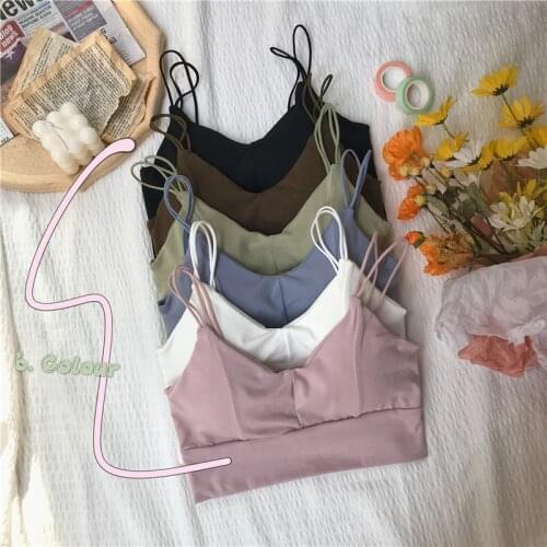 Women Tank Crop Top Female Tube Top Seamless Underwear Streetwear Sleeveless Cotton Bra Tops Sexy Lingerie Padded Bandeau Top