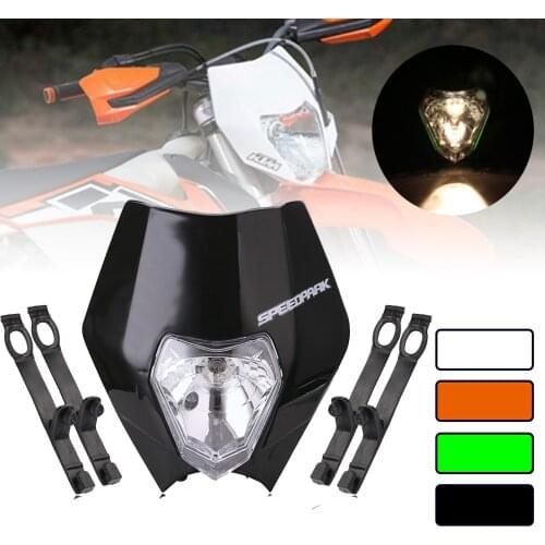 Universal 12V 35W Motorcycle Headlight Motocross Dirt Bike Dual Sport Headlamp Supermoto Head Light For KTM SMR EXC XC XCF