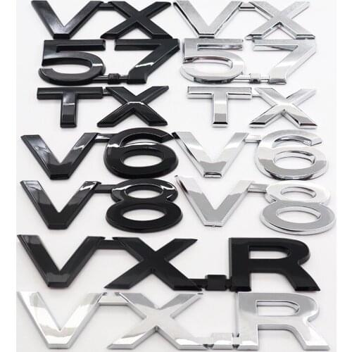 1pcs ABS CRUISER VXR TX VX V6 V8 5.7 3D Car logo letter sticker Rear tail door trunk sticker car rear sticker Decal Accessories