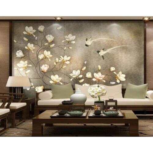 Customized 3D mural wallpaper European tulip flower TV background wall decoration murals