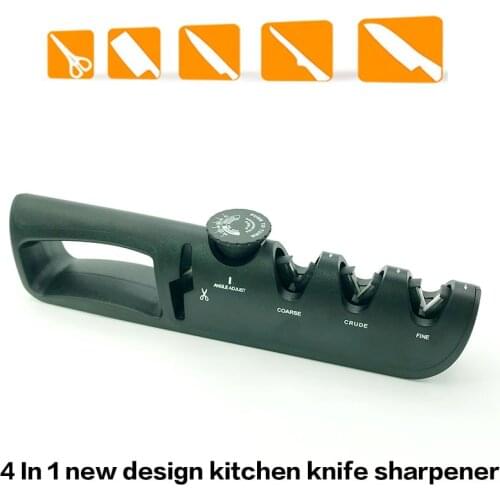 4 In 1 kitchen knife sharpener System Ceramic Rod sharpener 4 Stage Professional Kitchen Sharpening Stone Scissors Grinder Knive