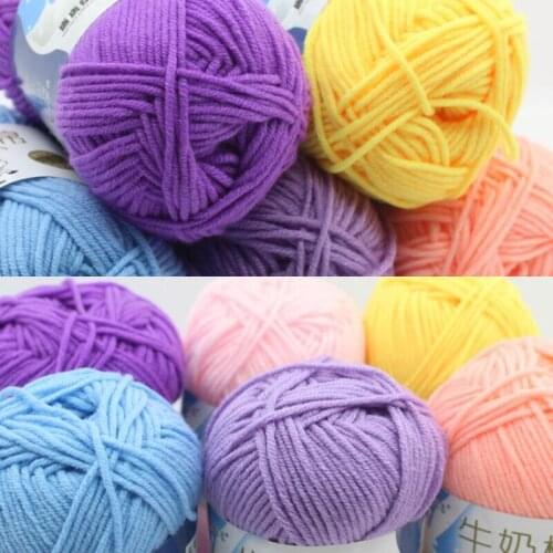 5pcs/lot Medium Thick Hand-knitted Thread Crocheted Doll Yarn 5 Strands of Milk Fiber Cotton Wool Yarn
