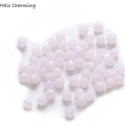 50 Piece Pink Crystal Glass Rondelle Quartz Faceted Beads Fit Necklace Bracelet Making For Women DIY Jewelry Findings 4-8mm