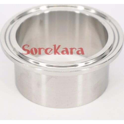 57mm Tube O/D x 2.5" Tri Clamp x 40mm Height 304 Stainless Steel Sanitary Weld Ferrule Connector Pipe Fitting