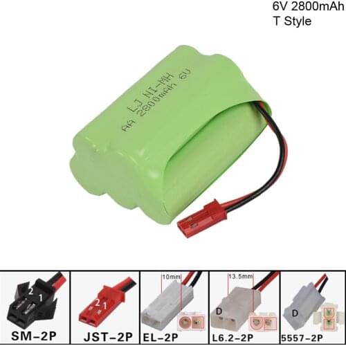 6v 2800mah AA NI-MH T style Battery for Electric toys remote control car ship robot high capacity nimh battery free shipping