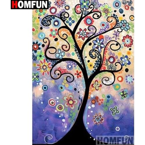 HOMFUN Full Square/Round Drill 5D DIY Diamond Painting "Cartoon tree" Embroidery Cross Stitch 5D Home Decor Gift A14624