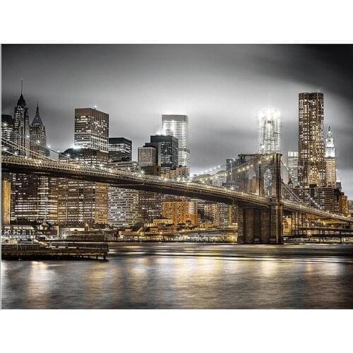 Full Square round drill 5D DIY Diamond embroidery New York city night Diamond Painting Cross Stitch Rhinestone Mosaic decoration