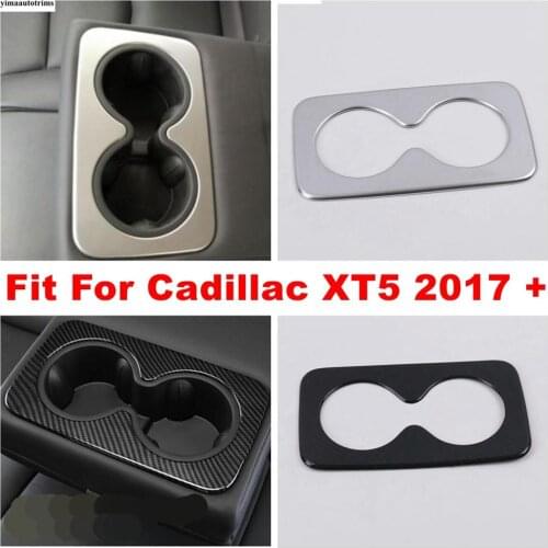 Console Central Rear Water Cup Holder Panel Decoration Cover Trim Fit For Cadillac XT5 2017 - 2020 ABS Matte / Carbon Fiber Look