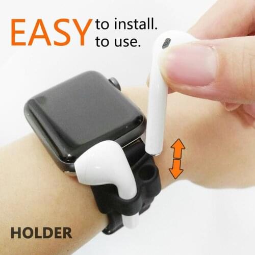 For AirPods Case Solid Color Soft Silicone Anti-lost Protector Case Cover Watch Holder For AirPods 1/2 Headphone Accessories