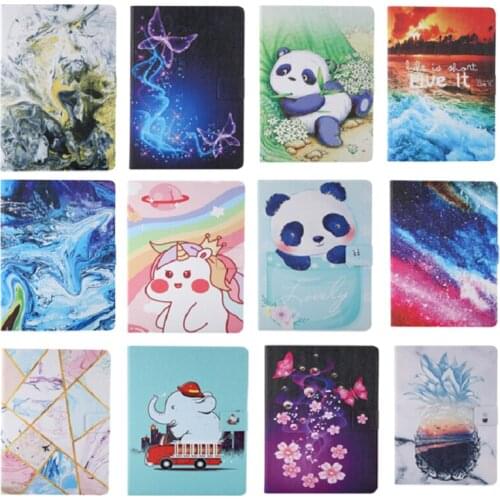 Case For Amazon Kindle Fire HD10 2019 2015 Stand Cover Painted Cartoon Tablet Caqa For Kindle HD 10 2017 Wake Sleep Funda + Gift