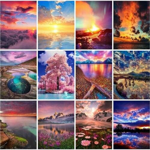 EverShine Diamond Embroidery Landscape Diamond Mosaic Seaside Cross Stitch Rhinestones Art Bead Picture Kits Hobby Home Decor