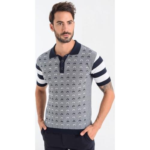 Heyss Short Sleeve Polo Collar Male Knitwear