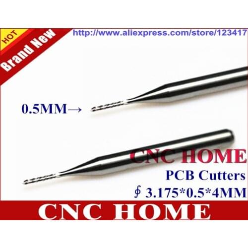 10pcs 0.5mm Carbide PCB Milling Cutter Corn Teeth End Mill Micro CNC Router Bits for phone circuit board epoxy cutting