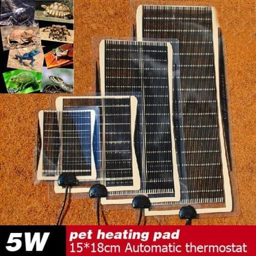 Hot Selling 5W 15*18CM Armer Bed Mat Pad Amphibians Adjustable Temperature Pet Reptile Heating Heater Dog Heat Pad For Sale