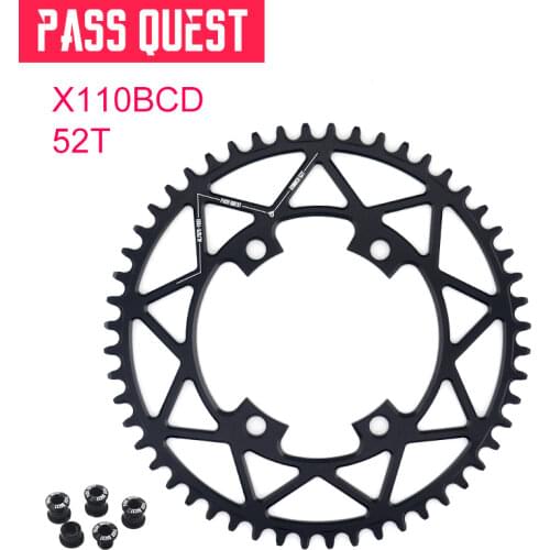 PASS QUEST Round Road Bike chain wheel crankshaft 110BCD 40T-52T Narrow Wide Chainring For R2000 R3000 4700 5800 6800 DA9000