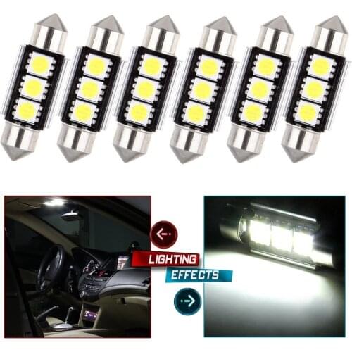 50pcs/lot 36mm 39mm c5w 3 smd 5050 Led canbus error free Car Interior Festoon Dome Auto Over Head Reading Head Lamp white 12V