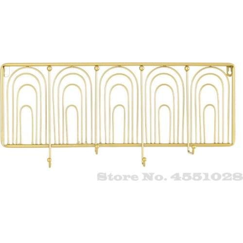 Wall Hanger Creative Paper Clip Gold Clothes Hat Hook Nordic Creative Porch Coat Rack Entrance Bedroom Metal Decorative Hanger