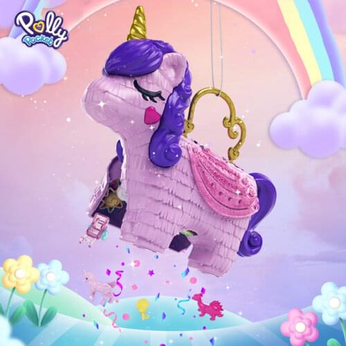 Original Polly Pocket Unicorn Surprise Blind Box Polly Pocket Toys Box with Accessories Princess Party Girls Toy GKL24